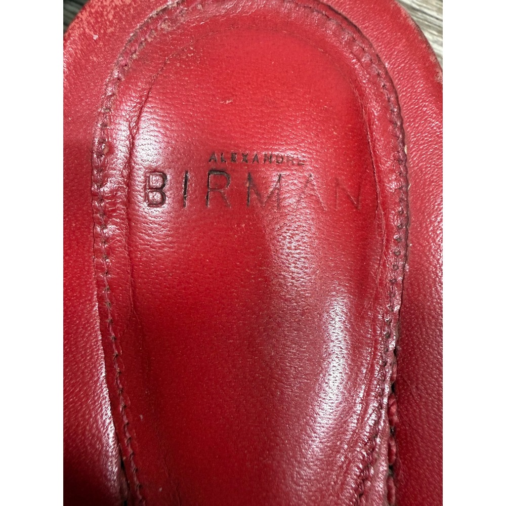 Alexandre Birman Red Leather Bow Thong Sandals Flat Size 39 Needs Repair - Picture 6 of 7
